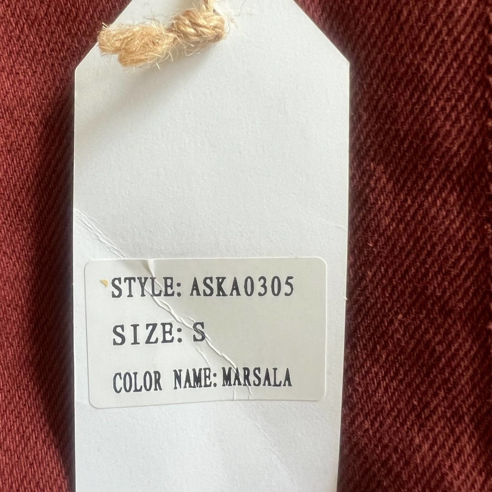 NWT Sadie & Sage Burgundy Denim Mini Skirt - Picture 7 of 9